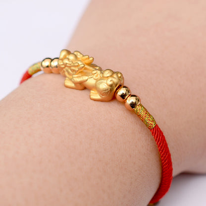 Feng Shui Pixiu Red String Bracelet - Wealth, Protection & Good Luck