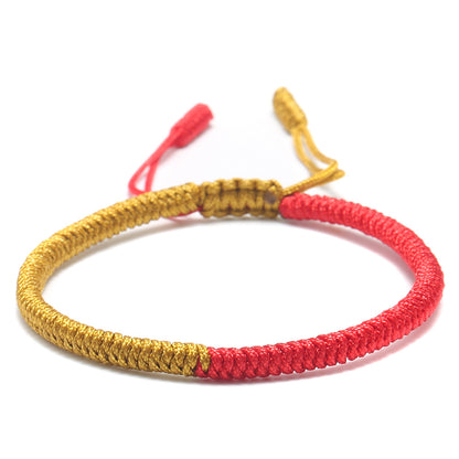 Tibetan Handmade Buddhist Knots Lucky Rope Bracelet Contrast 3 Colors