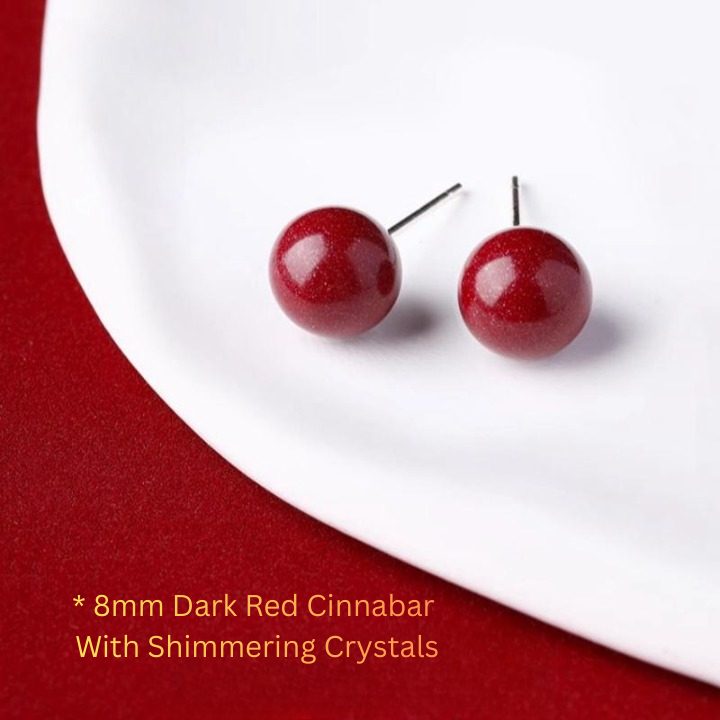 handmade cinnabar earrings hypoallergenic silver