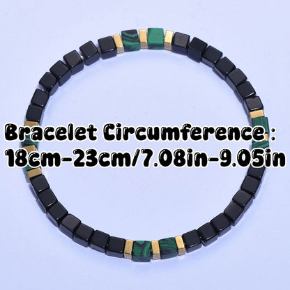 Black Obsidian Bracelet with Gold Accent Beads for Men
