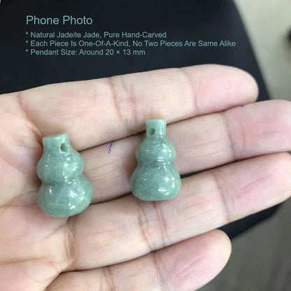 Feng Shui jadeite calabash gourd pendant necklace for wealth and harmony