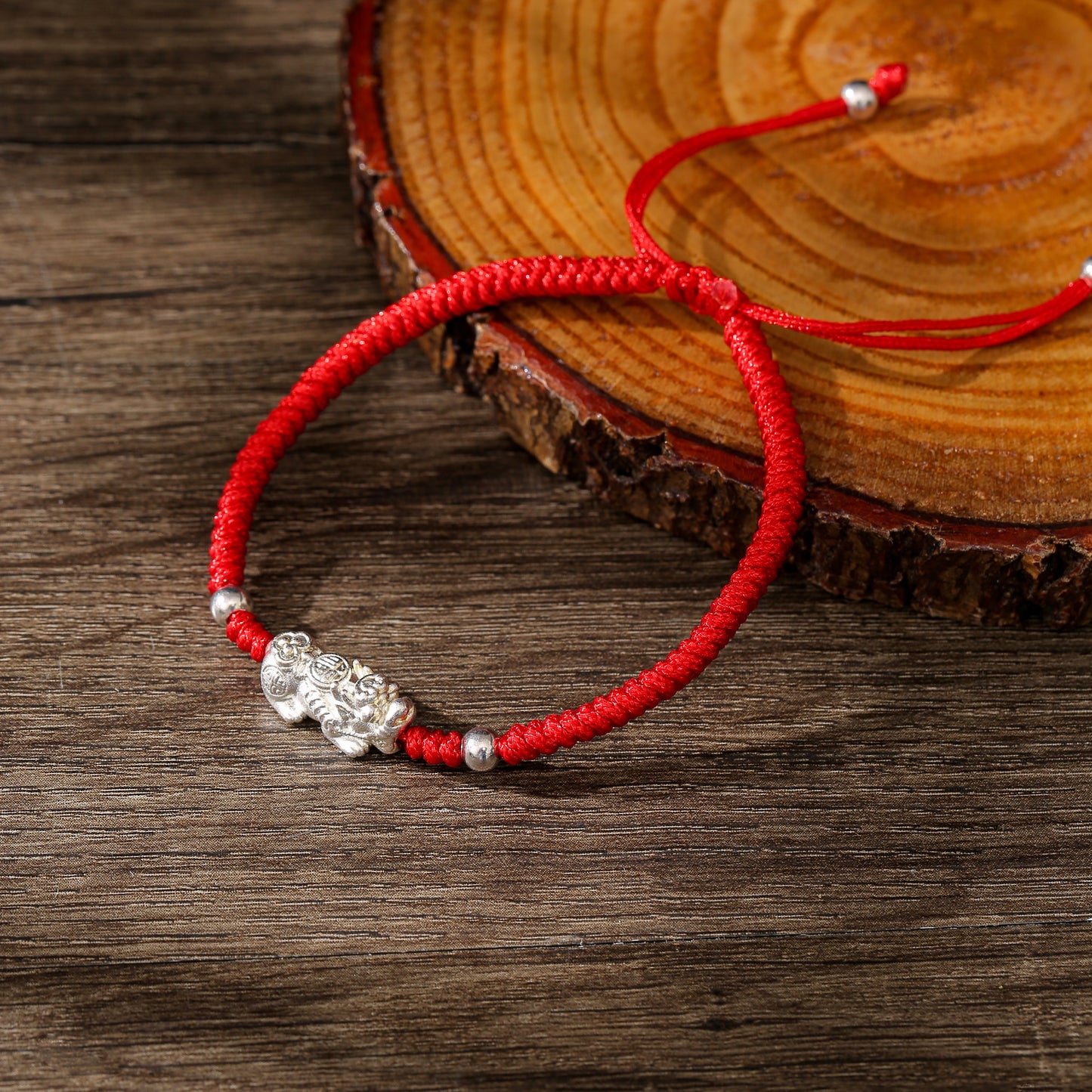 Handmade Red String Pixiu Bracelet with 925 Silver – Lucky Wealth & Protection Charm