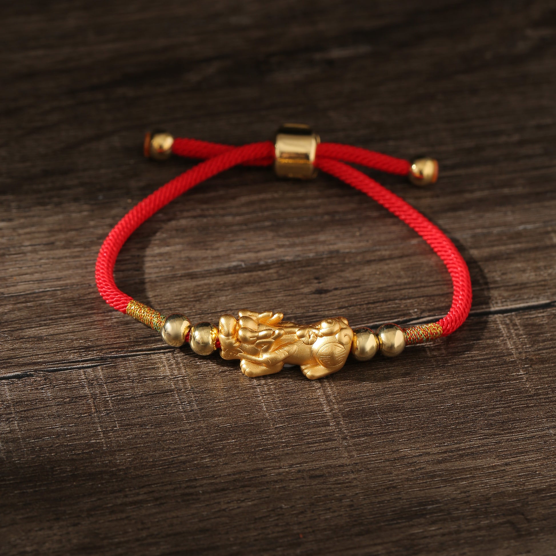 999 Silver Pixiu Red String Bracelet Feng Shui Money