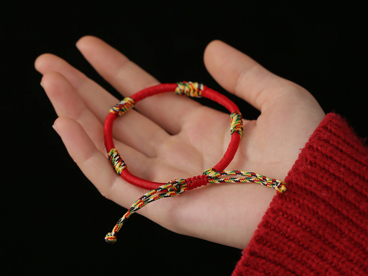 Handmade Tibetan Monk Red String Bracelet - Attract Good Luck & Positive Energy