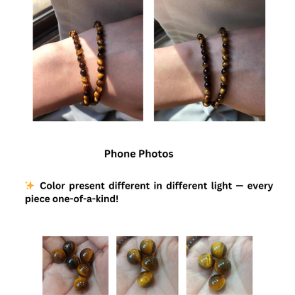 4A Grade Tiger’s Eye Beaded Bracelet for Men and Women