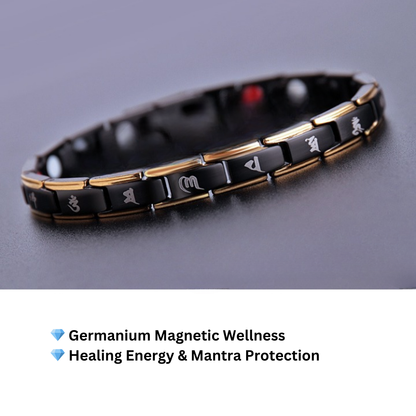 Germanium Magnetic Therapy Bracelet – Titanium 3500 Gauss with Mani Mantra