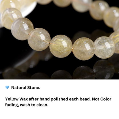 Natural Golden Rutilated Quartz Bracelet – Radiant Crystal for Clarity & Success