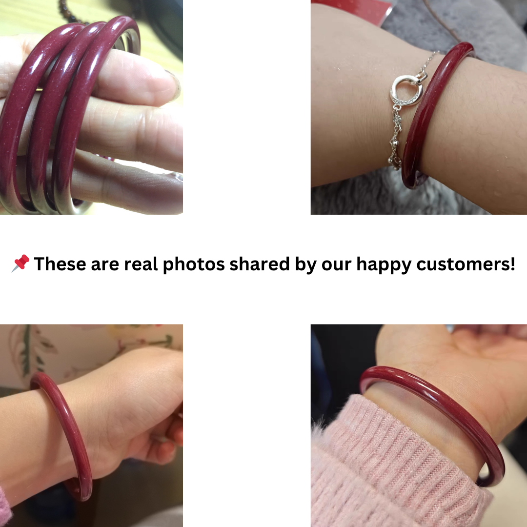 Premium 97 Cinnabar Thin Bangle – Elegant Solo or Stack Wear Bracelet
