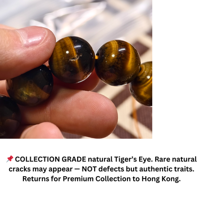 COLLECTION GRADE Lightning Gold Natural Tiger’s Eye Bracelet – Premium Gemstone Beads