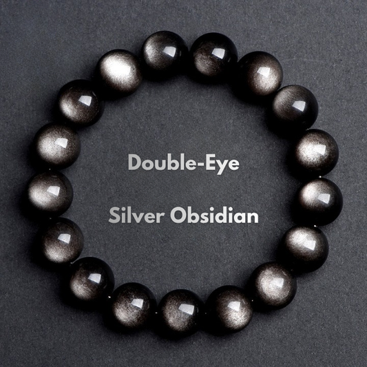 Natural Silver Sheen Obsidian Bracelet for Men and Women