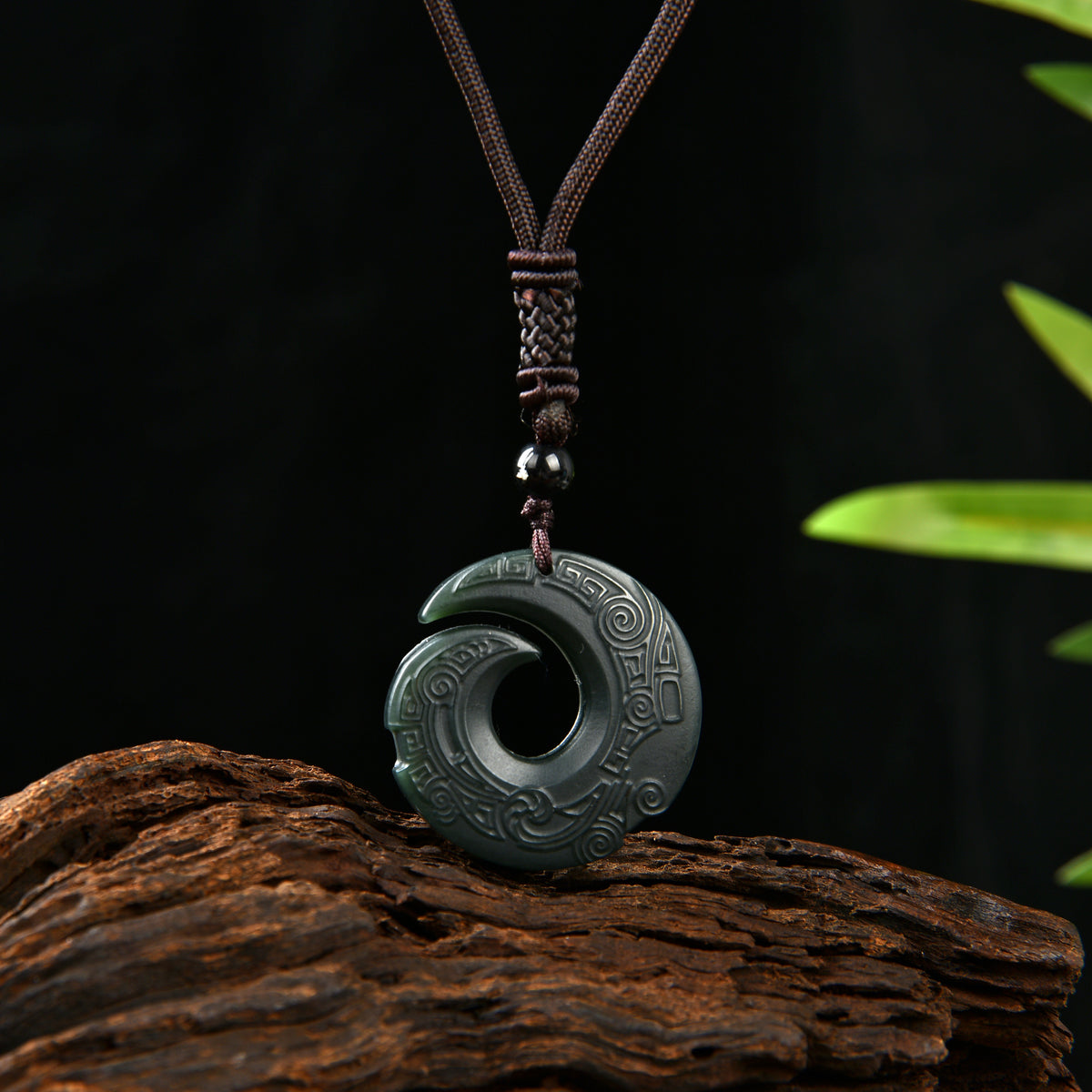 Premium hand carved Hetian nephrite jade necklace styled as timeless luxury jewelry