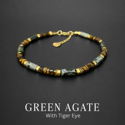 Genuine Lapis Lazuli and Tiger Eye Bracelet for Men