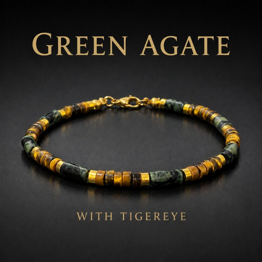 Natural Lapis Lazuli Bracelet for Men with Tiger Eye Gemstones