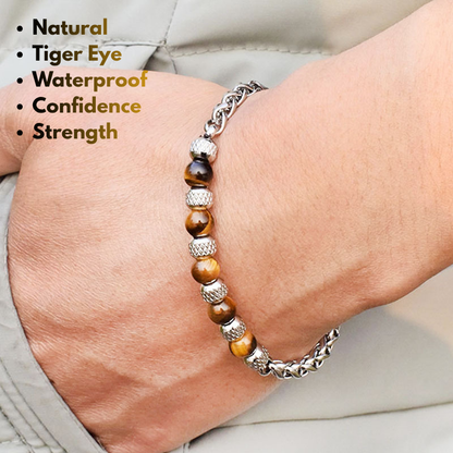 men's tiger eye bracelet for confidence and protection