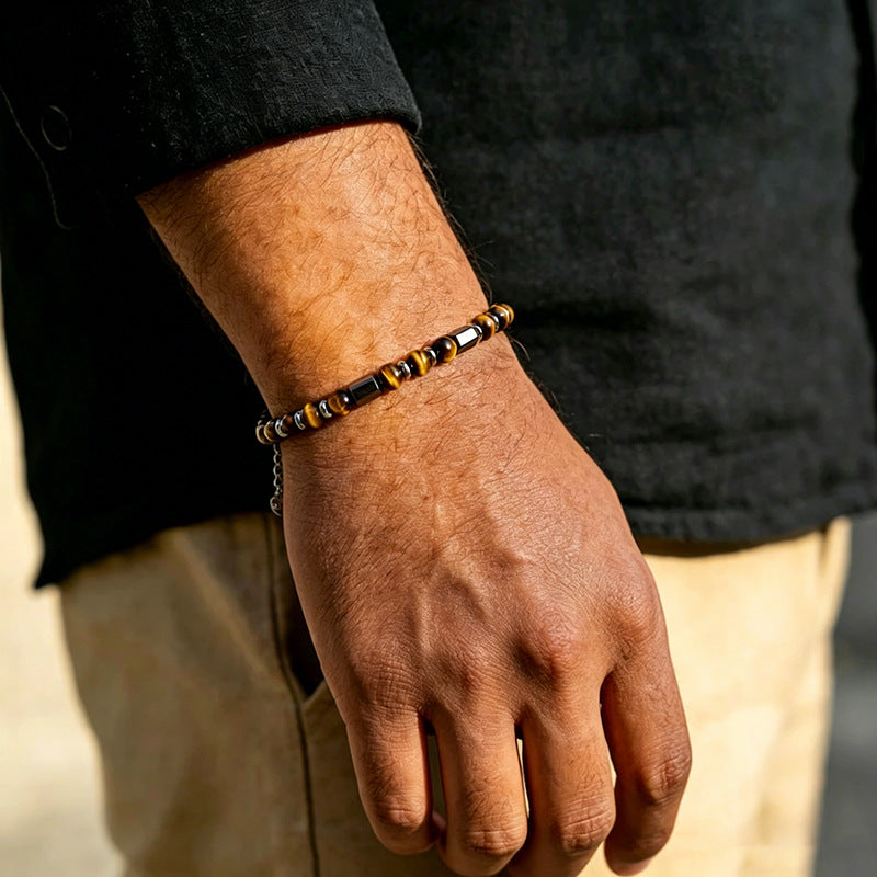 Tiger Eye Beaded Bracelet for Men Gift