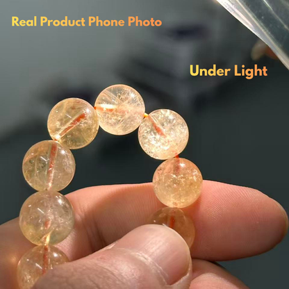 Close-up of natural 5A Citrine gemstone beads