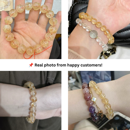 Natural 5A Citrine bracelet worn on the wrist