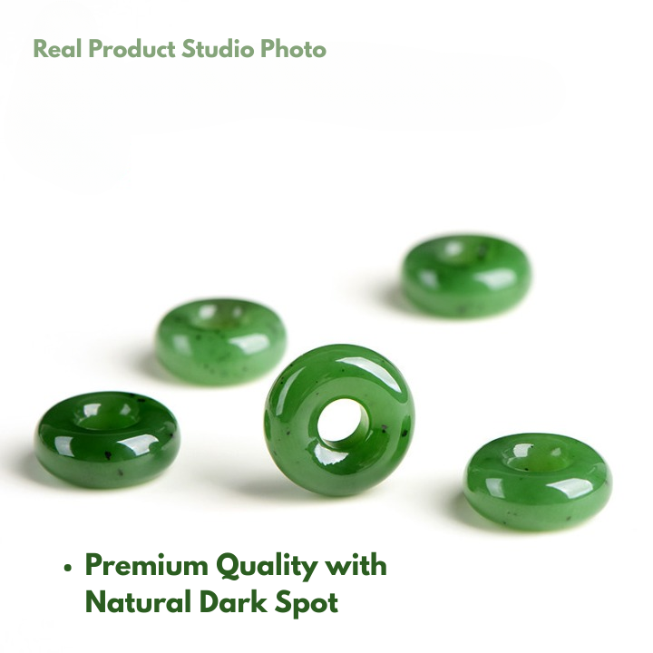 Natural Dark Mineral Inclusions in Genuine Hetian Jade close up look dark spots
