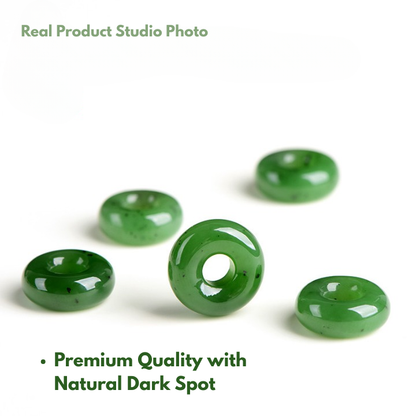 Natural Dark Mineral Inclusions in Genuine Hetian Jade close up look dark spots