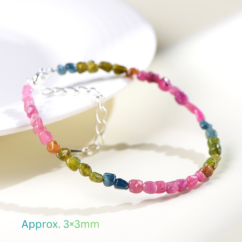 Adjustable Gold Tone Chain on Natural Tourmaline Bracelet