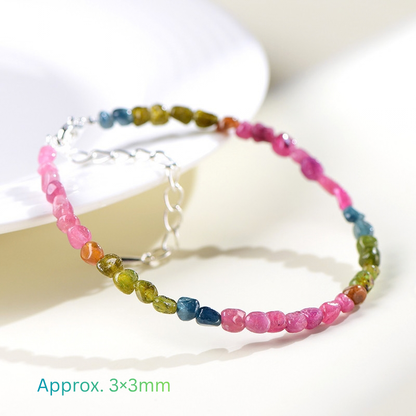 Adjustable Gold Tone Chain on Natural Tourmaline Bracelet