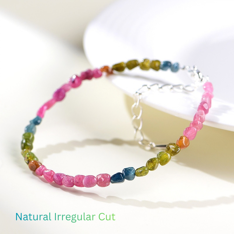 Women's Old Mine Tourmaline Bracelet with Rich Natural Colors