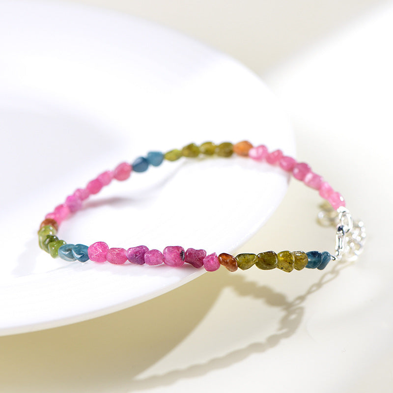 Natural Multi-Color Tourmaline Bracelet with Rich Gemstone Variation