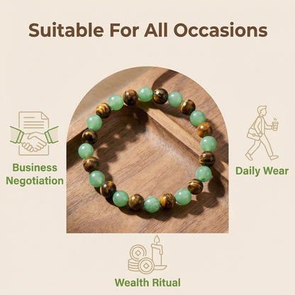 Natural Aventurine and Tiger Eye Bracelet Styled for Everyday Wear