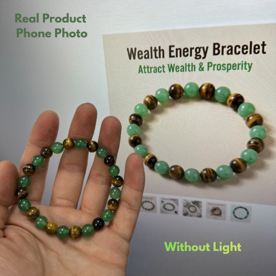 Actual Aventurine Tiger Eye Bracelet Compared with Product Photos