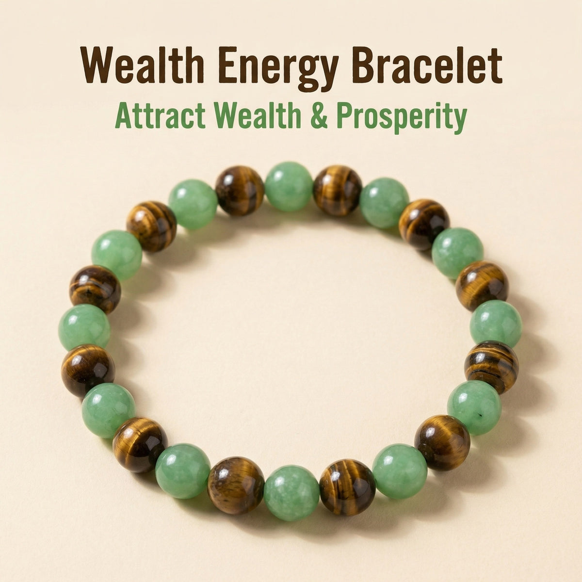 Green Aventurine and Tiger Eye Beaded Bracelet for Everyday Wear