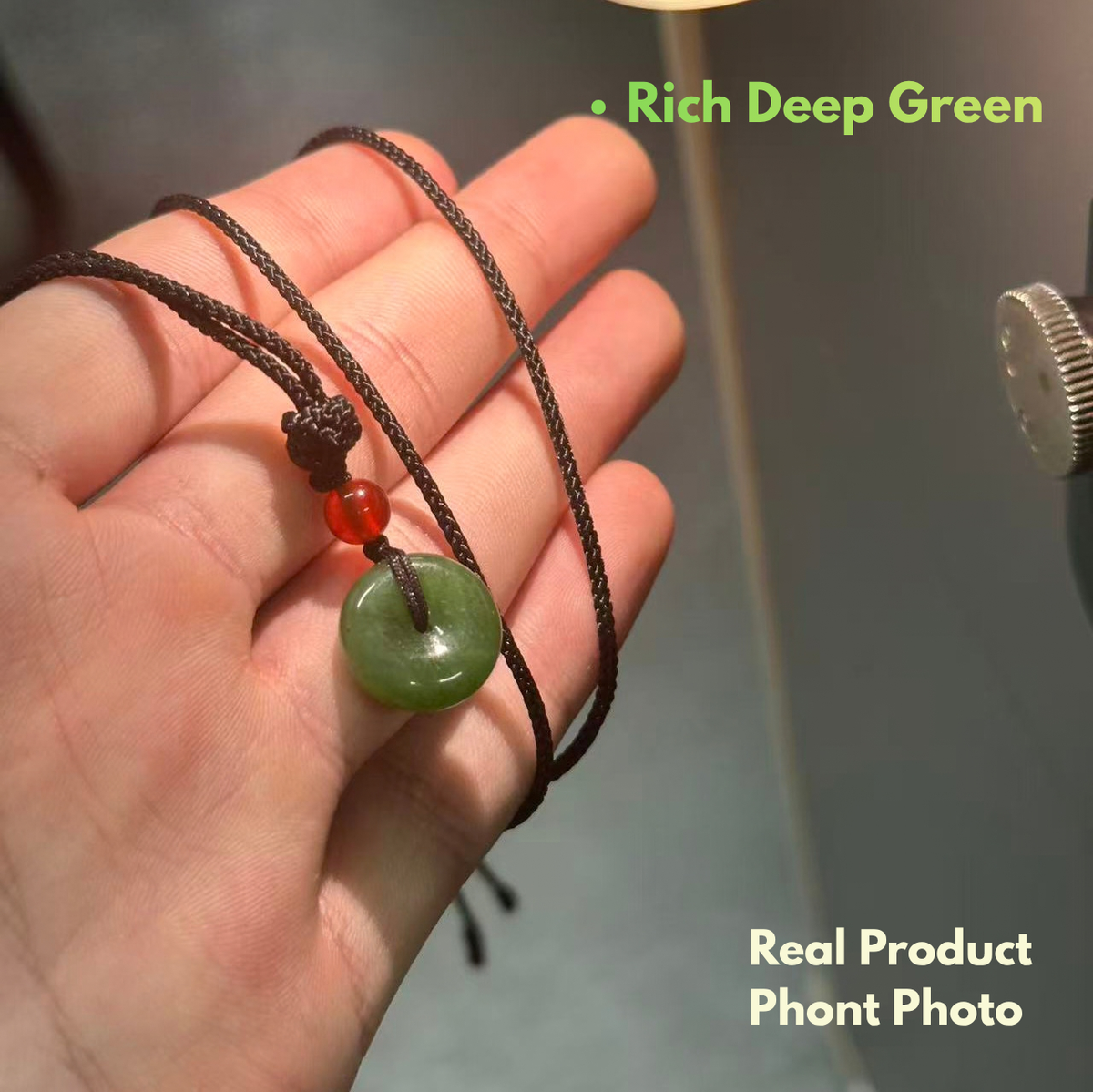 Premium Hetian Nephrite Jade Pi Disc Necklace
