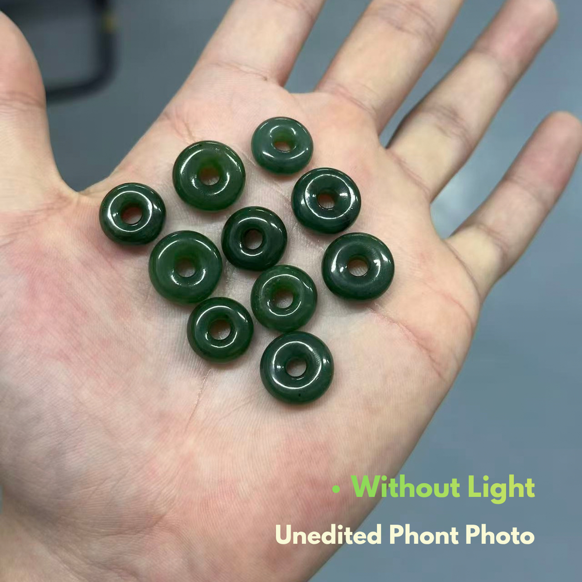 Actual Hetian Jade Pendant present dark green without light
