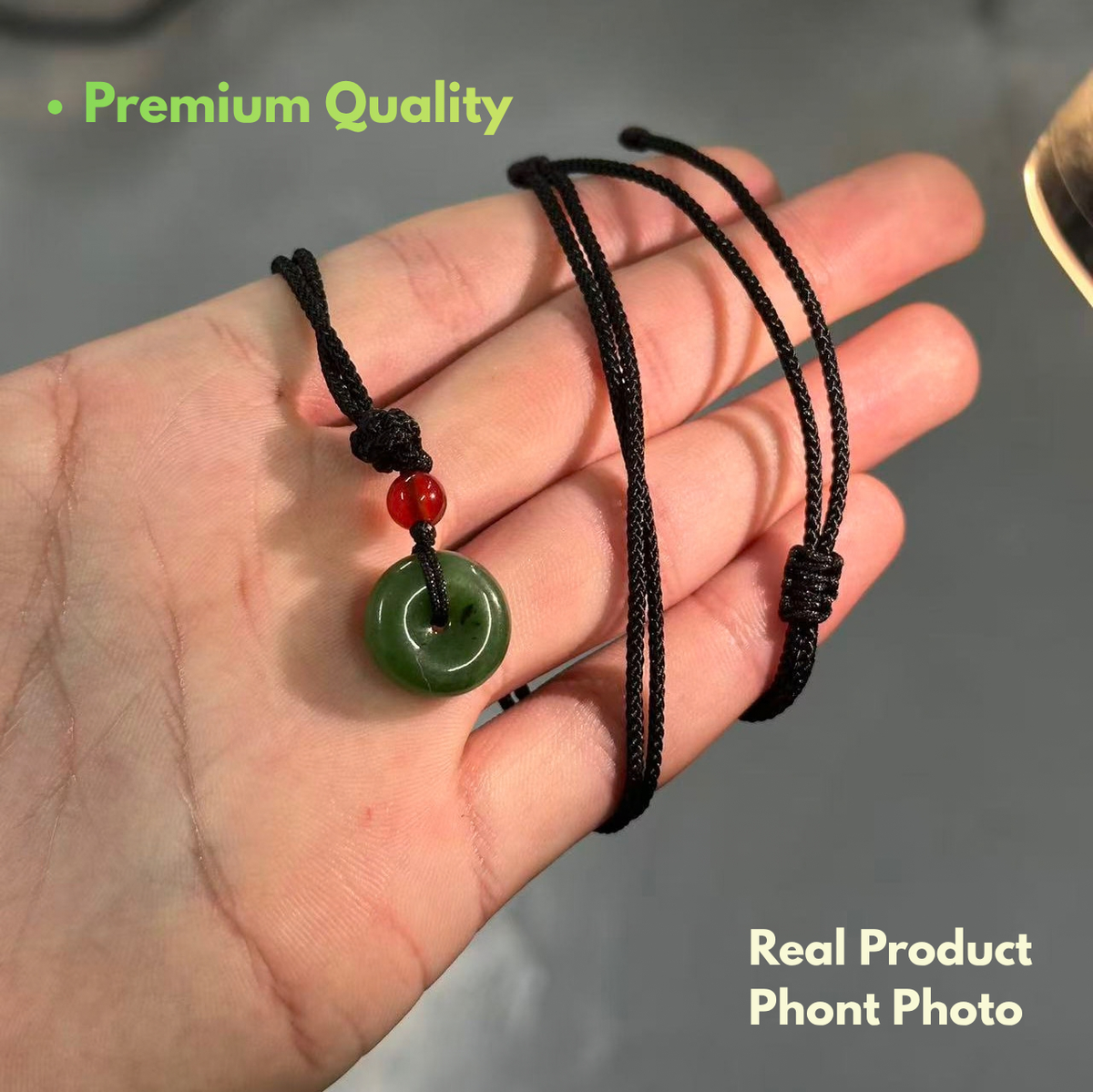 Authentic Nephrite Jade Pendant with Deep Green Color