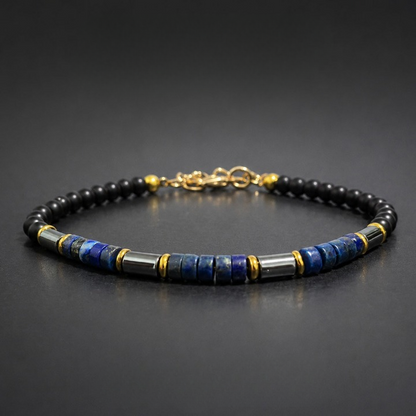 Close-up of genuine natural Lapis Lazuli gemstones with rich royal blue color