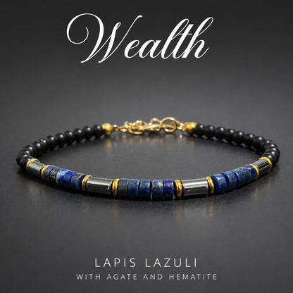Close-up of genuine natural Lapis Lazuli gemstones with rich royal blue color