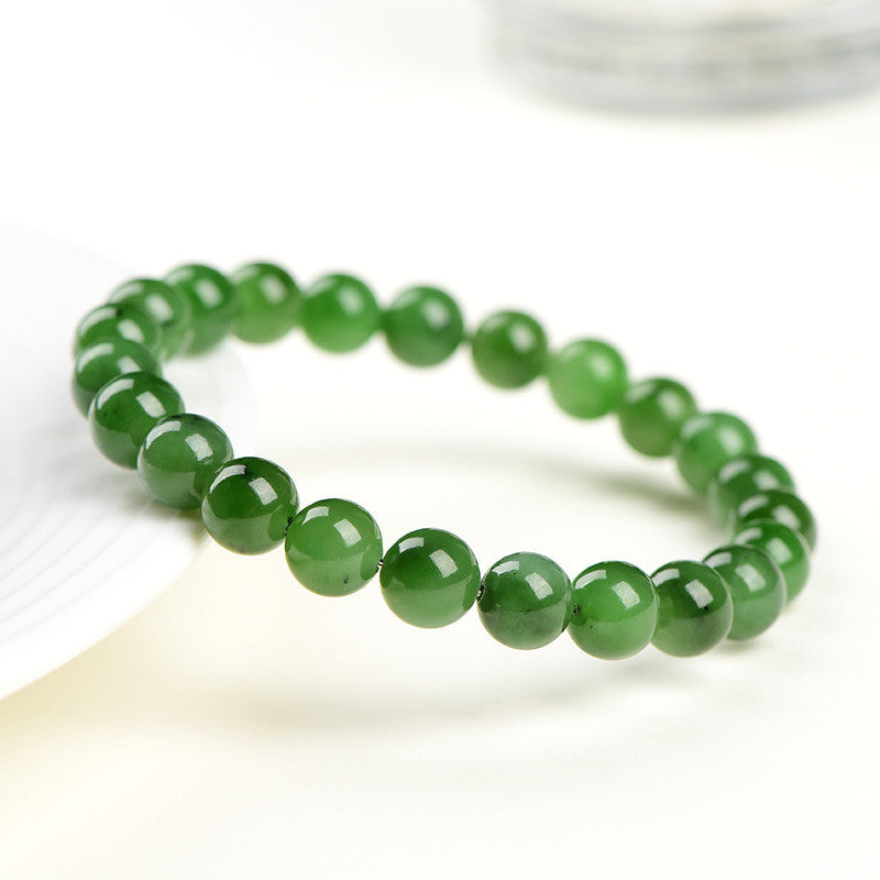 Certified Dark Green Hetian Jade Bracelet - Pure Harmony & Balance