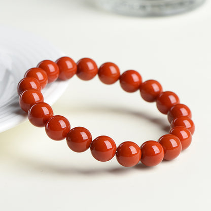 Natural Persimmon Red Agate Bracelet – Premium Quality Gemstone Beads