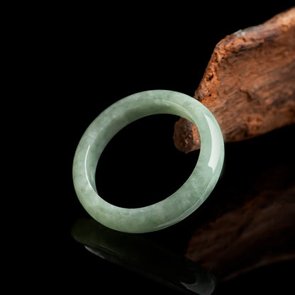 Premium Grade A Natural Jadeite Jade Ring - Thin Band for Serenity and Style