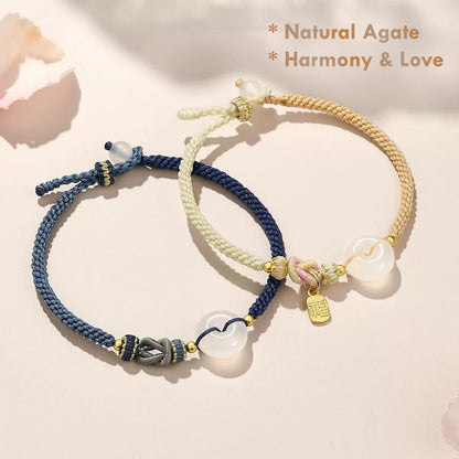 White Agate Couple Bracelet – Handmade Matching Bracelets for Love & Harmony
