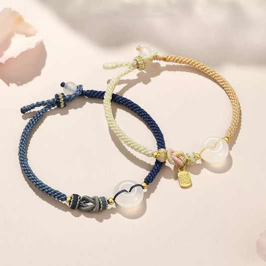 White Agate Handmade Lucky Couple Bracelet- Harmony & Balance