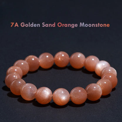 7A Golden Sand Orange Moonstone Bracelet – Shimmering Healing Gemstone Jewelry