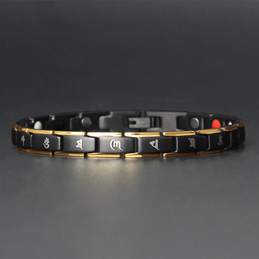 Germanium Magnetic Therapy Bracelet – Titanium 3500 Gauss with Mani Mantra