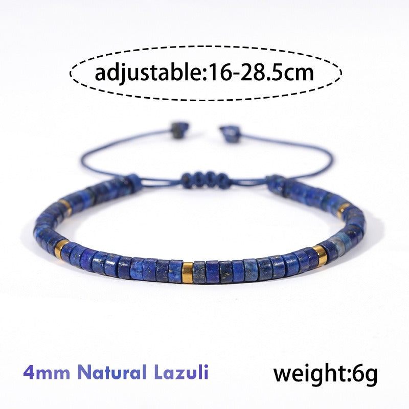 adjustable lapis lazuli gemstone bracelet 16-28cm