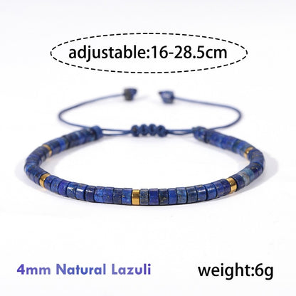 adjustable lapis lazuli gemstone bracelet 16-28cm