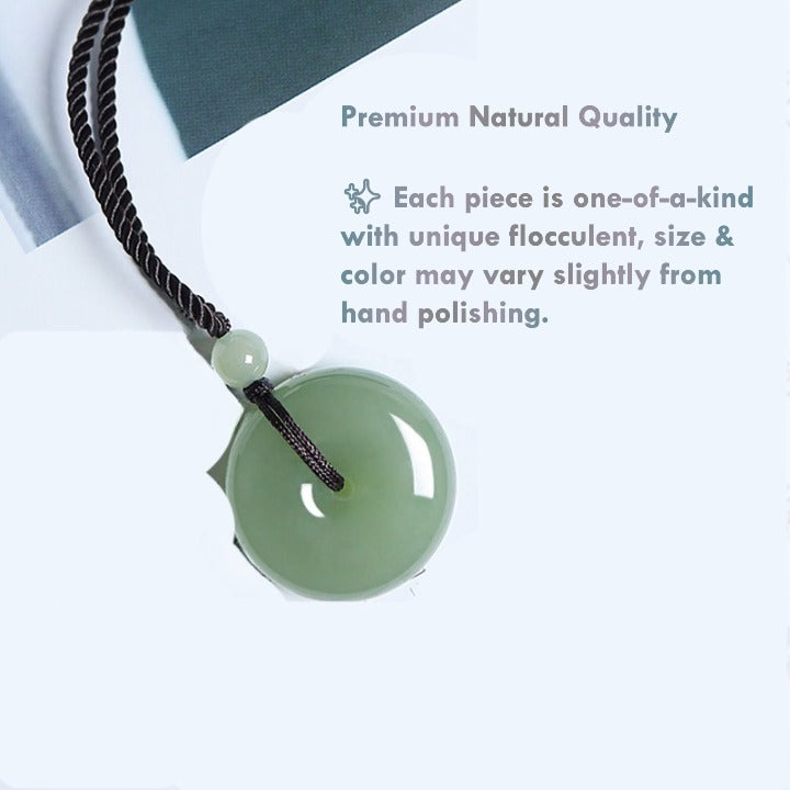 Premium Certified Hetian Jade Donut Necklace – Authentic Natural Jade Pendant
