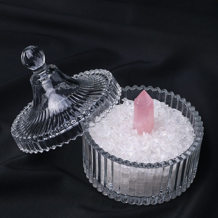 Clear Quartz Crystal Charging Bowl – Cleanse & Recharge Crystals & Jewelry