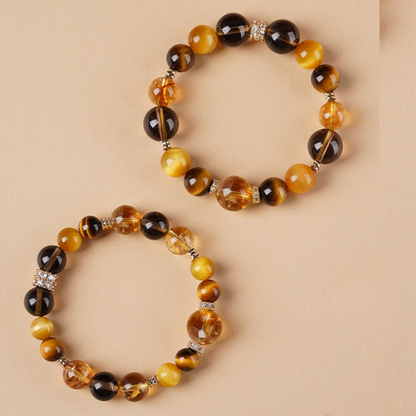 Citrine & Tiger's Eye Bracelet – Wealth, Abundance & Positive Energy