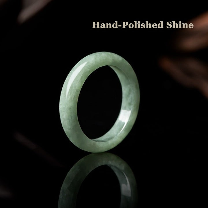 Certified Grade A Jadeite Jade Ring – Natural Green Jade Thin Band