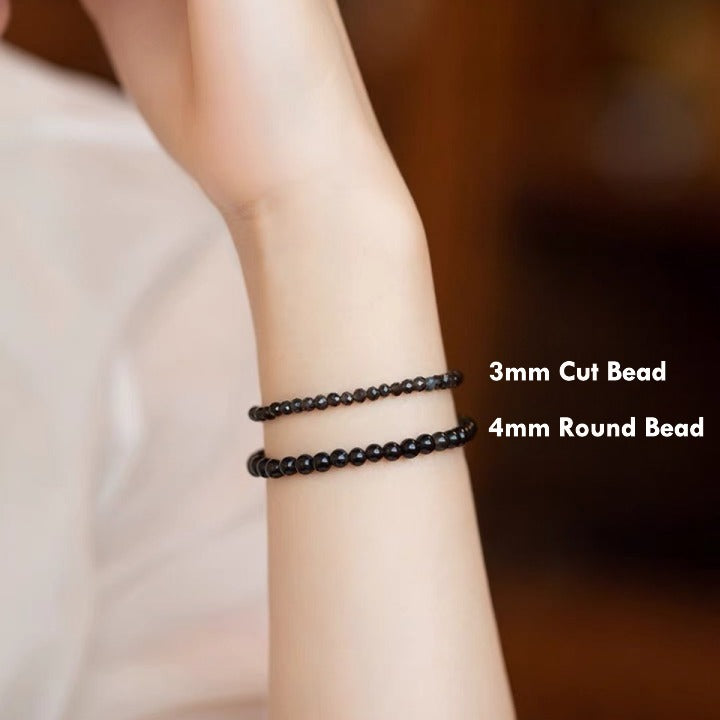 Natural Rainbow Eye Obsidian Bracelet – Visible Rainbow Sheen in Light