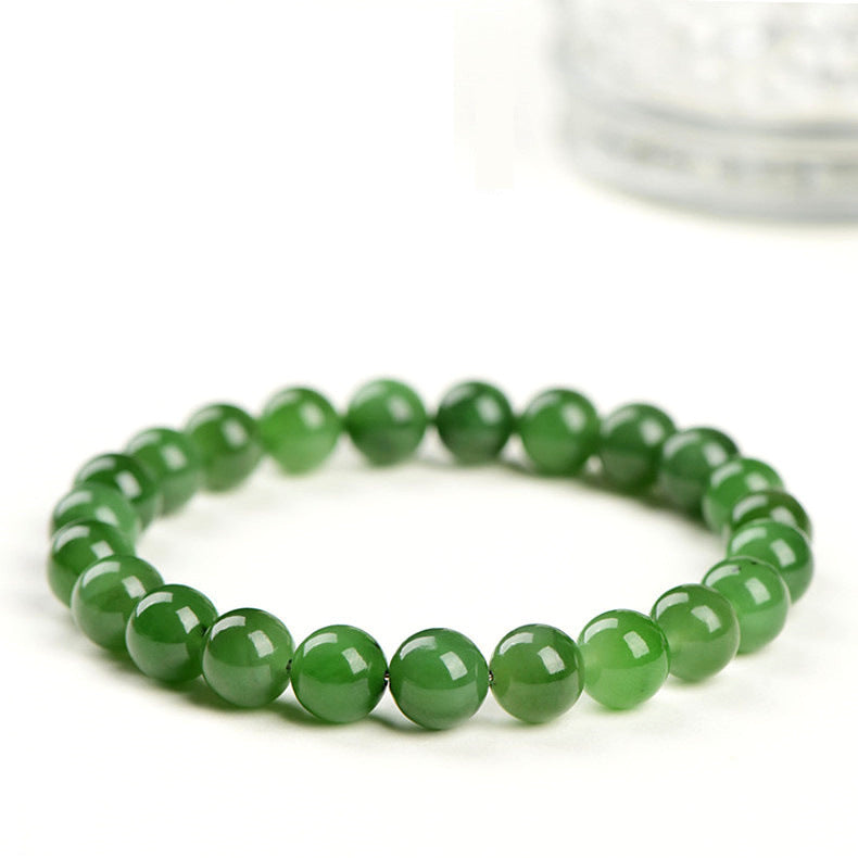 Certified Dark Green Hetian Jade Bracelet - Pure Harmony & Balance